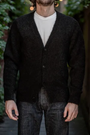 3sixteen V-Neck Cardigan - Black Boucle Alpaca