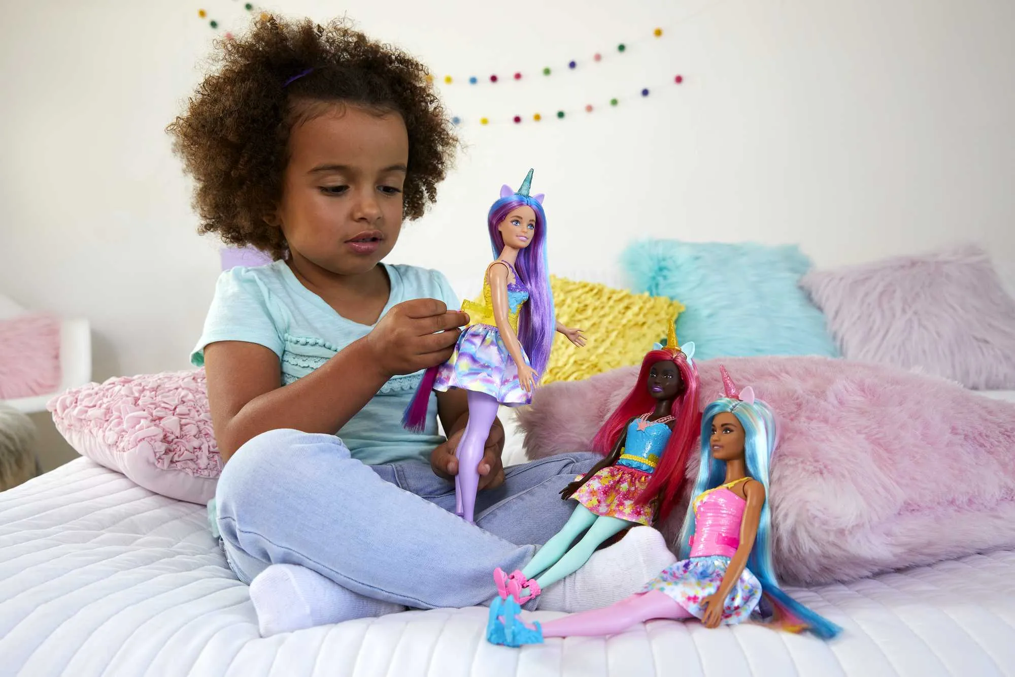 Barbie Dreamtopia Unicorn Doll With Blue & Pink Hair, Skirt, Removable Unicorn Tail & Headband