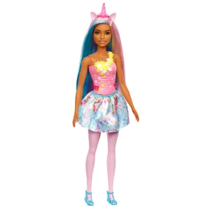 Barbie Dreamtopia Unicorn Doll With Blue & Pink Hair, Skirt, Removable Unicorn Tail & Headband