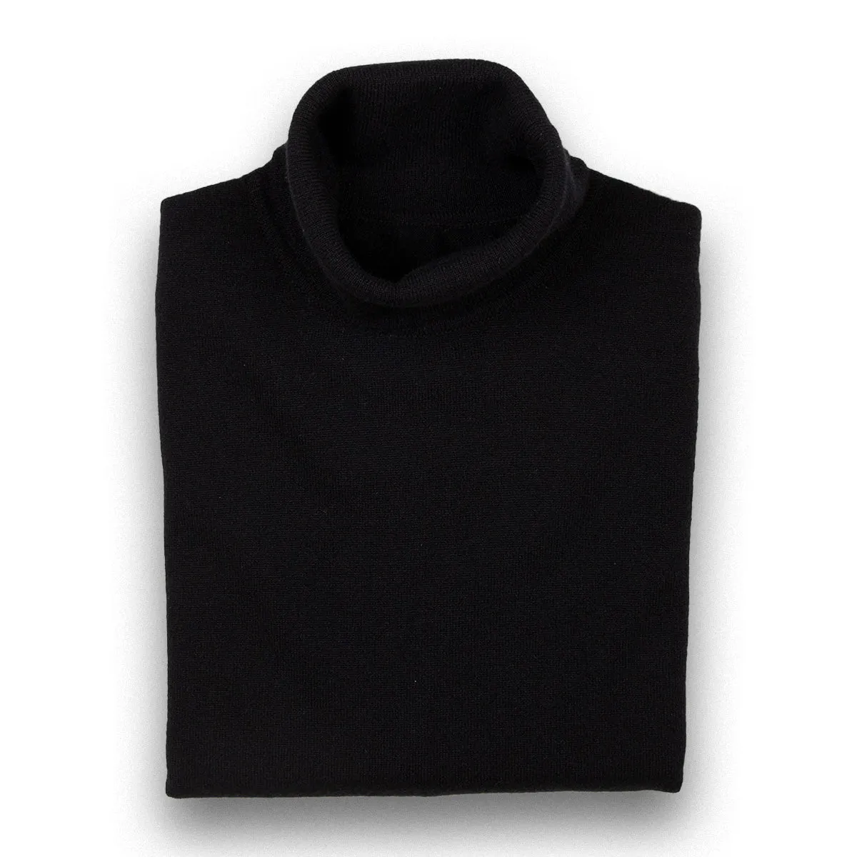 Black Elgin 2ply Roll Neck Cashmere Sweater