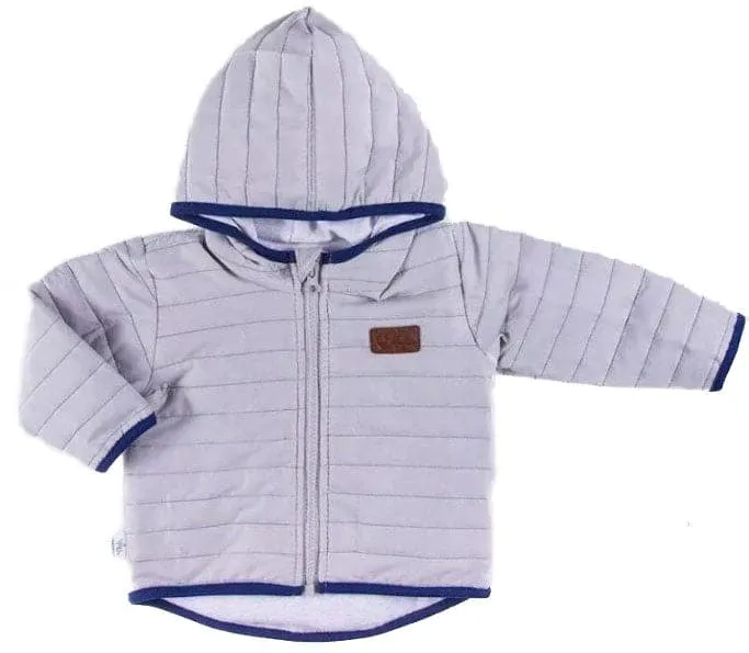 Boys Gray Color Block Jacket