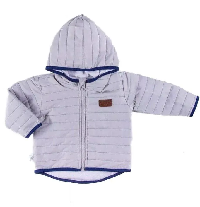 Boys Gray Color Block Jacket