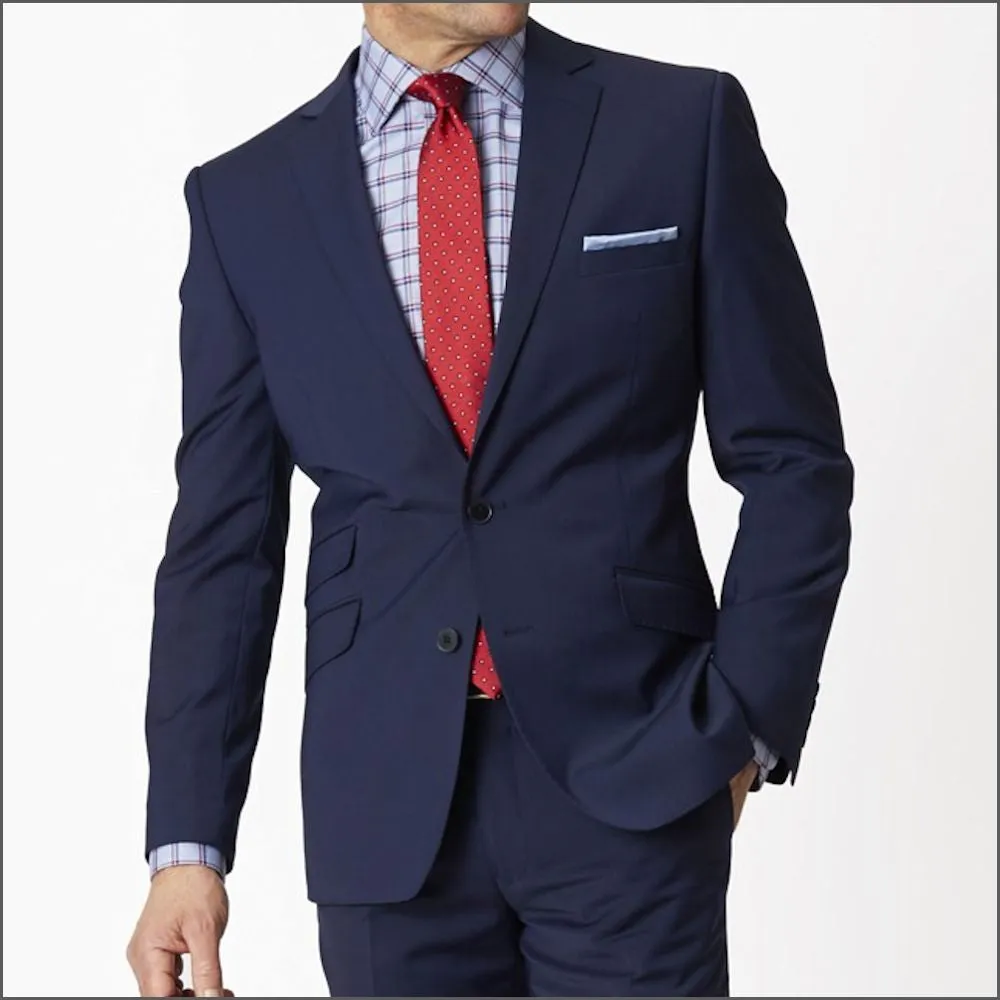 Brook Taverner Cassino Blue Fashion Fit Washable Crease Resistant Suit-