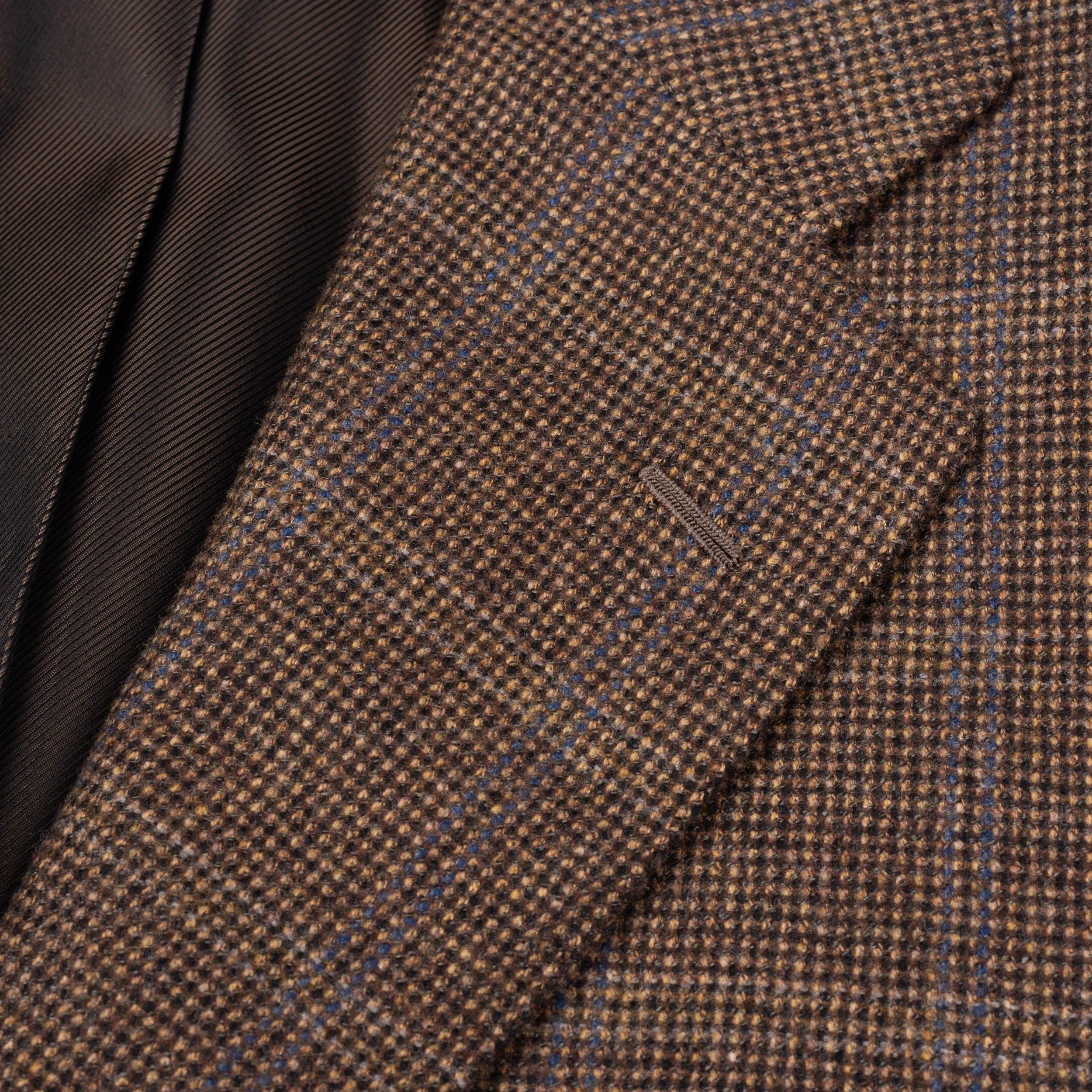 CESARE ATTOLINI Napoli Brown Nailhead Wool Flannel Blazer Jacket EU 50 NEW US 40