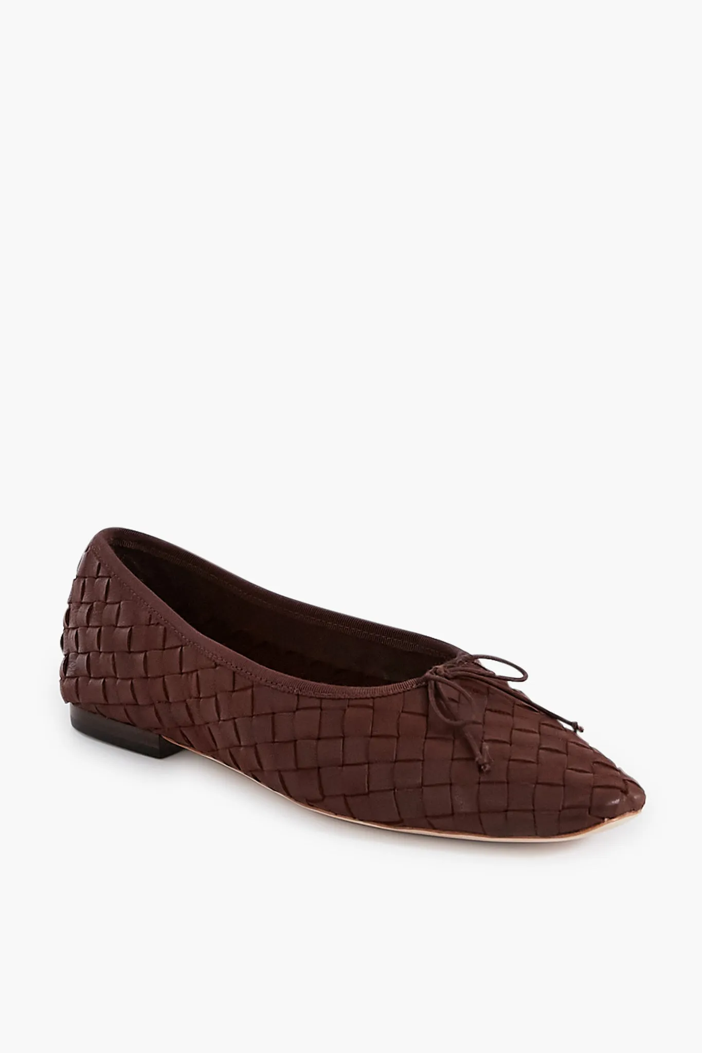 Chocolate Woven Leather Landry Flats