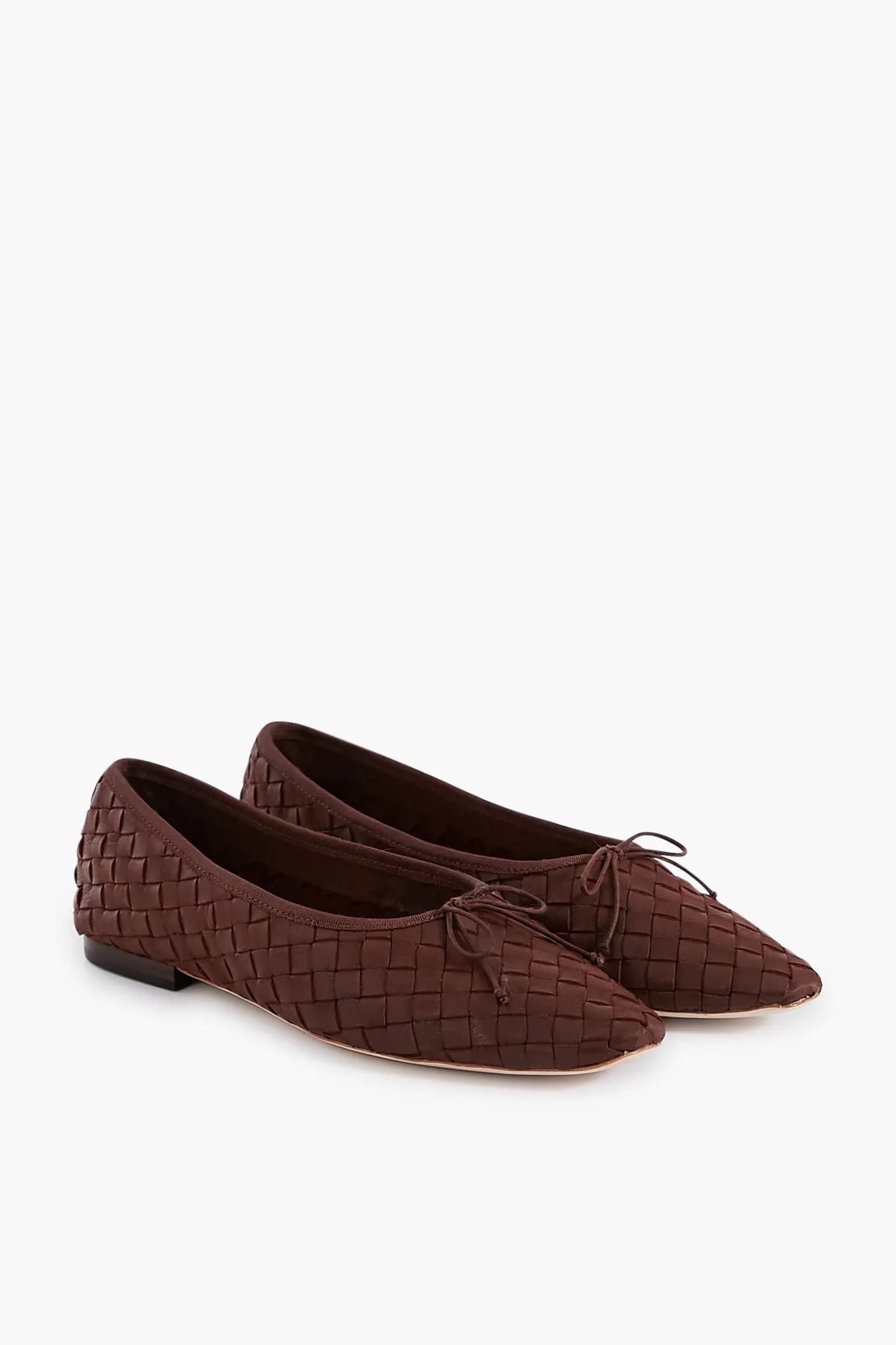 Chocolate Woven Leather Landry Flats