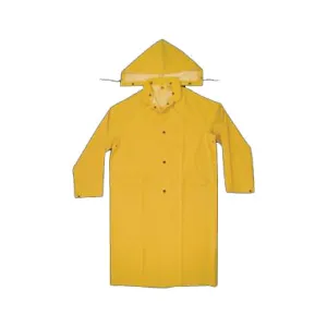 CLC CLIMATE GEAR Series R1052X Protective Coat, 2XL, PVC, Yellow, Detachable Collar, Snap Front Closure