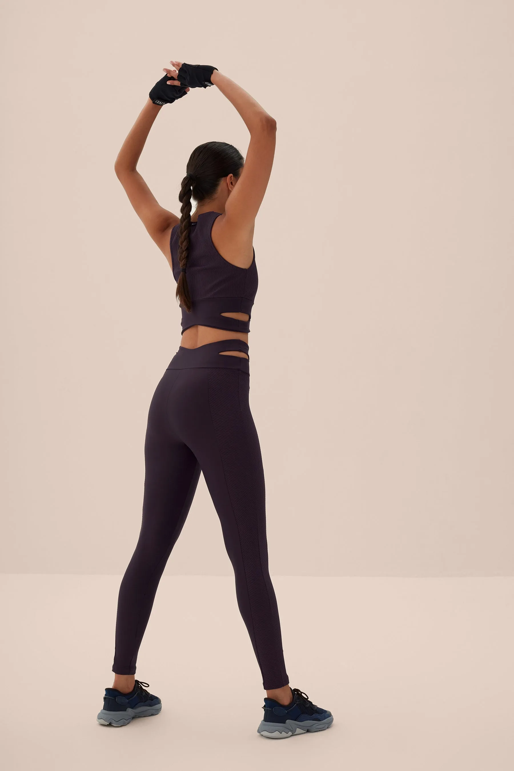 Cut Out Rib Full-length Legging