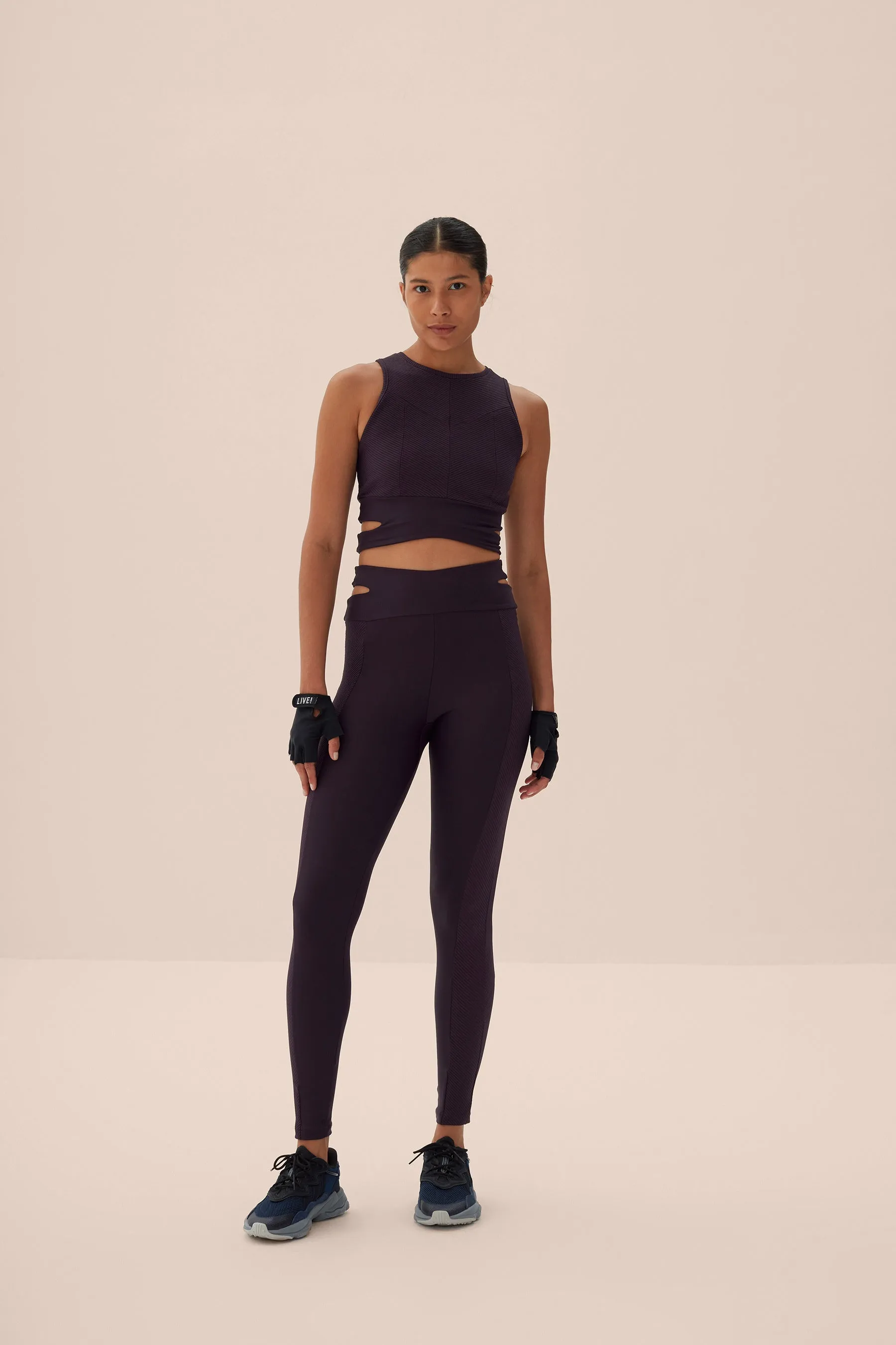 Cut Out Rib Full-length Legging