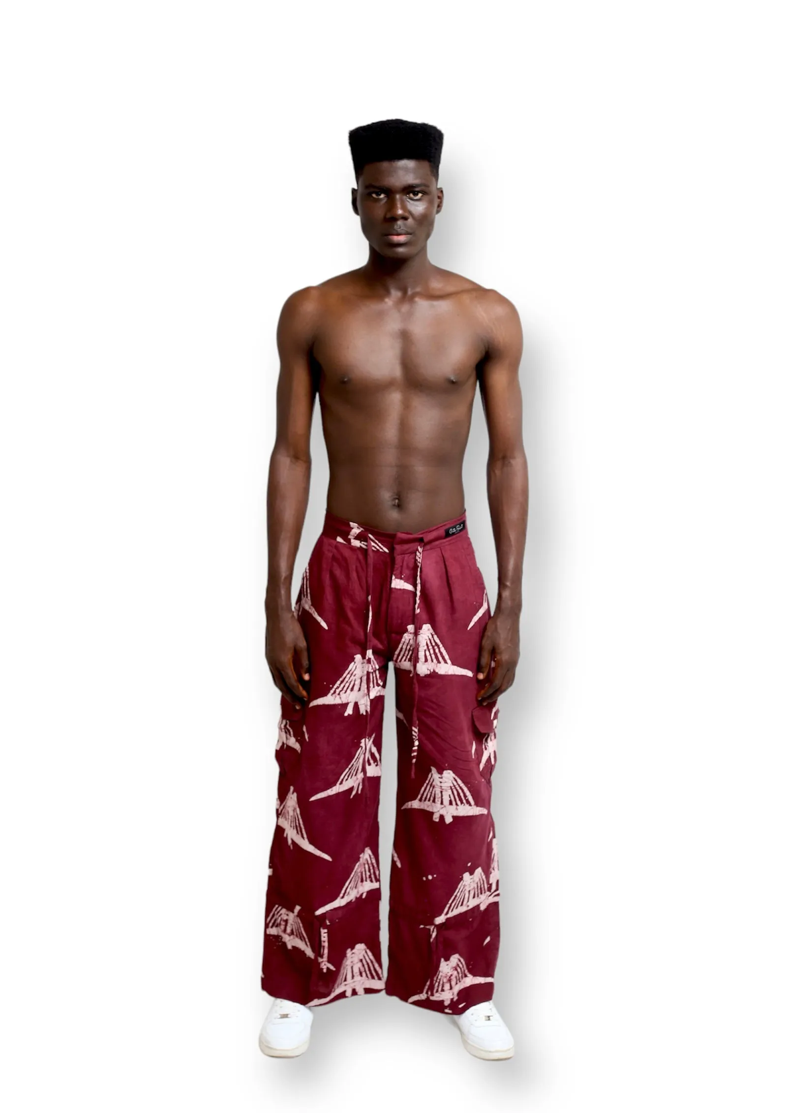 Cute Saint Ofin Burgundy Cotton Trouser