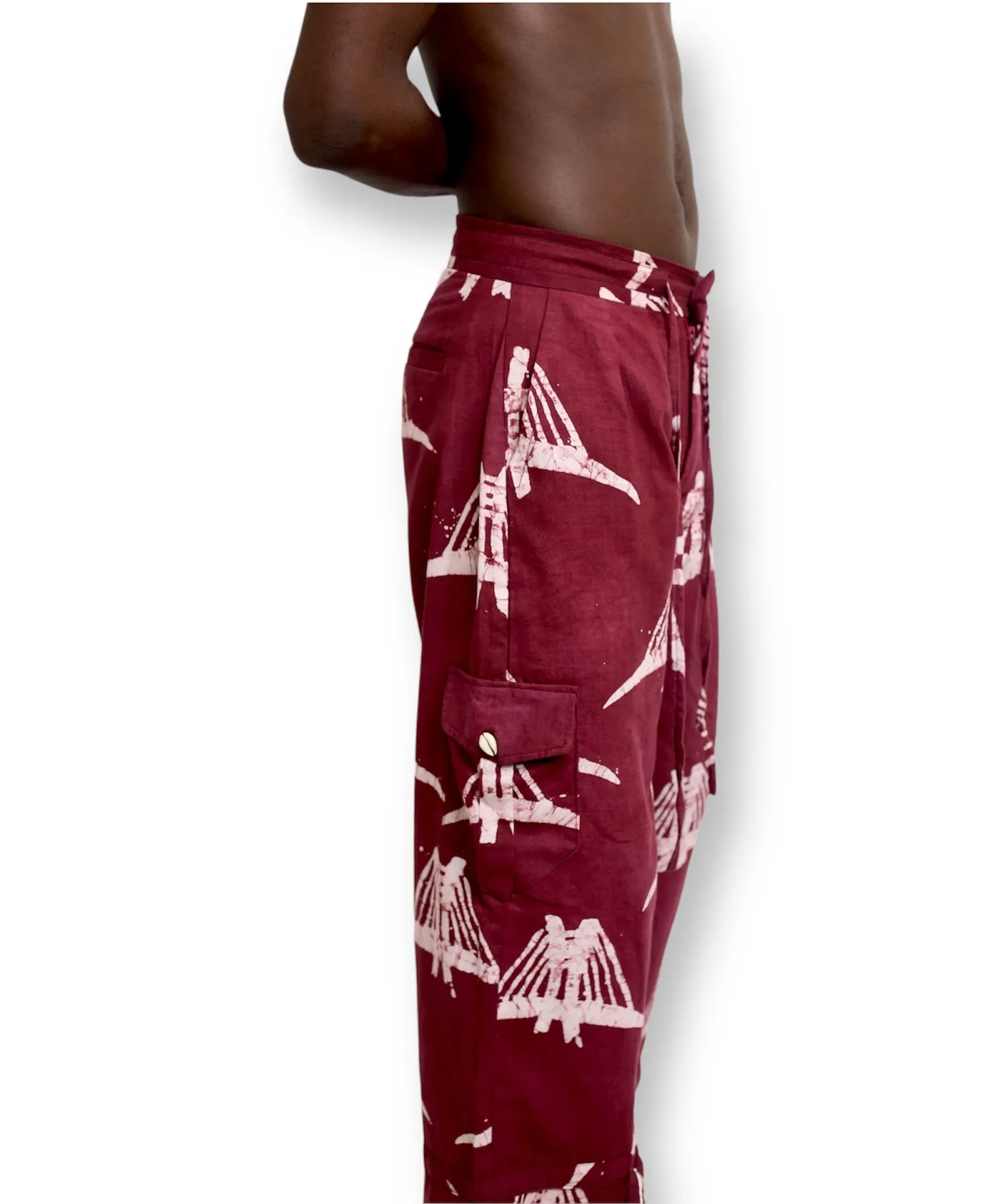 Cute Saint Ofin Burgundy Cotton Trouser