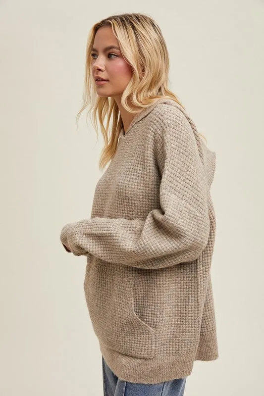 Dana Oversized Waffle Hoodie Sweater