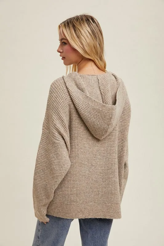 Dana Oversized Waffle Hoodie Sweater