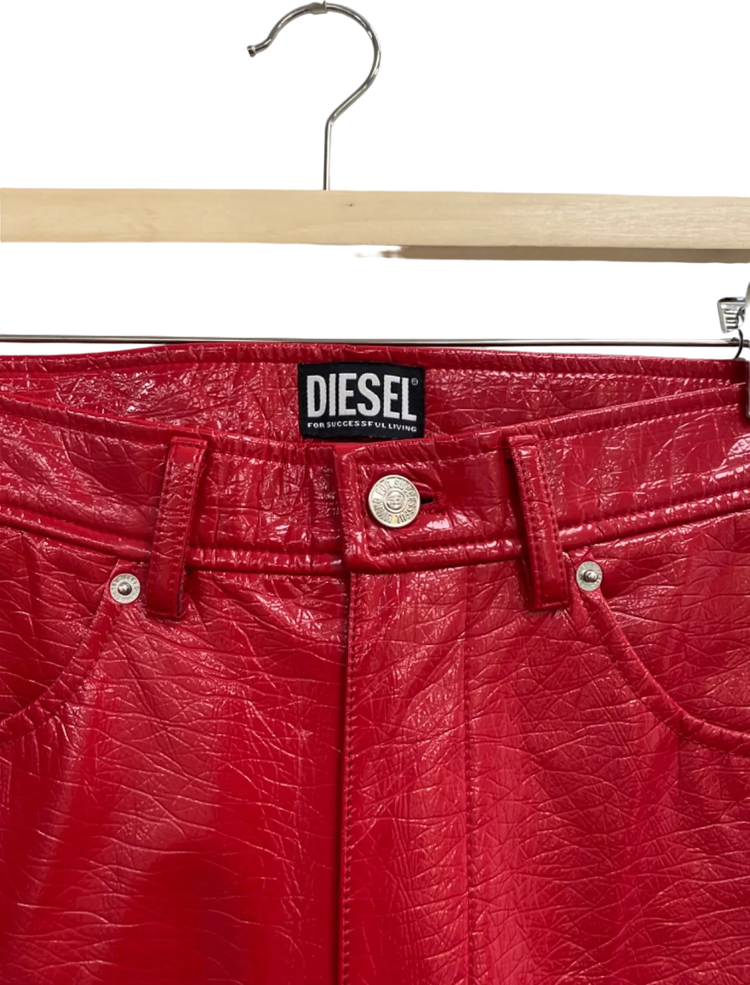 Diesel Red P-Arcy Straight-Leg Trousers UK W27