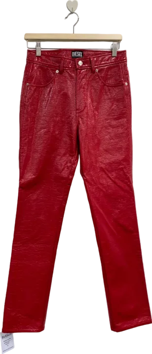 Diesel Red P-Arcy Straight-Leg Trousers UK W27