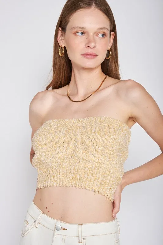 Emory Park ELASTIC WAISTBAND FRINGED TUBE TOP