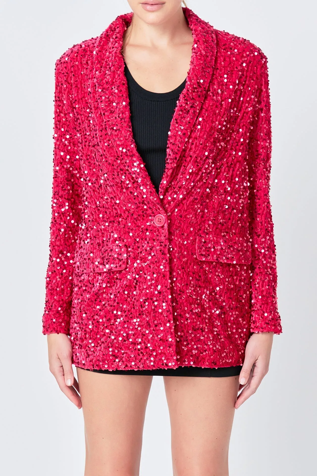 Endless Rose - Sequins Velvet Blazer