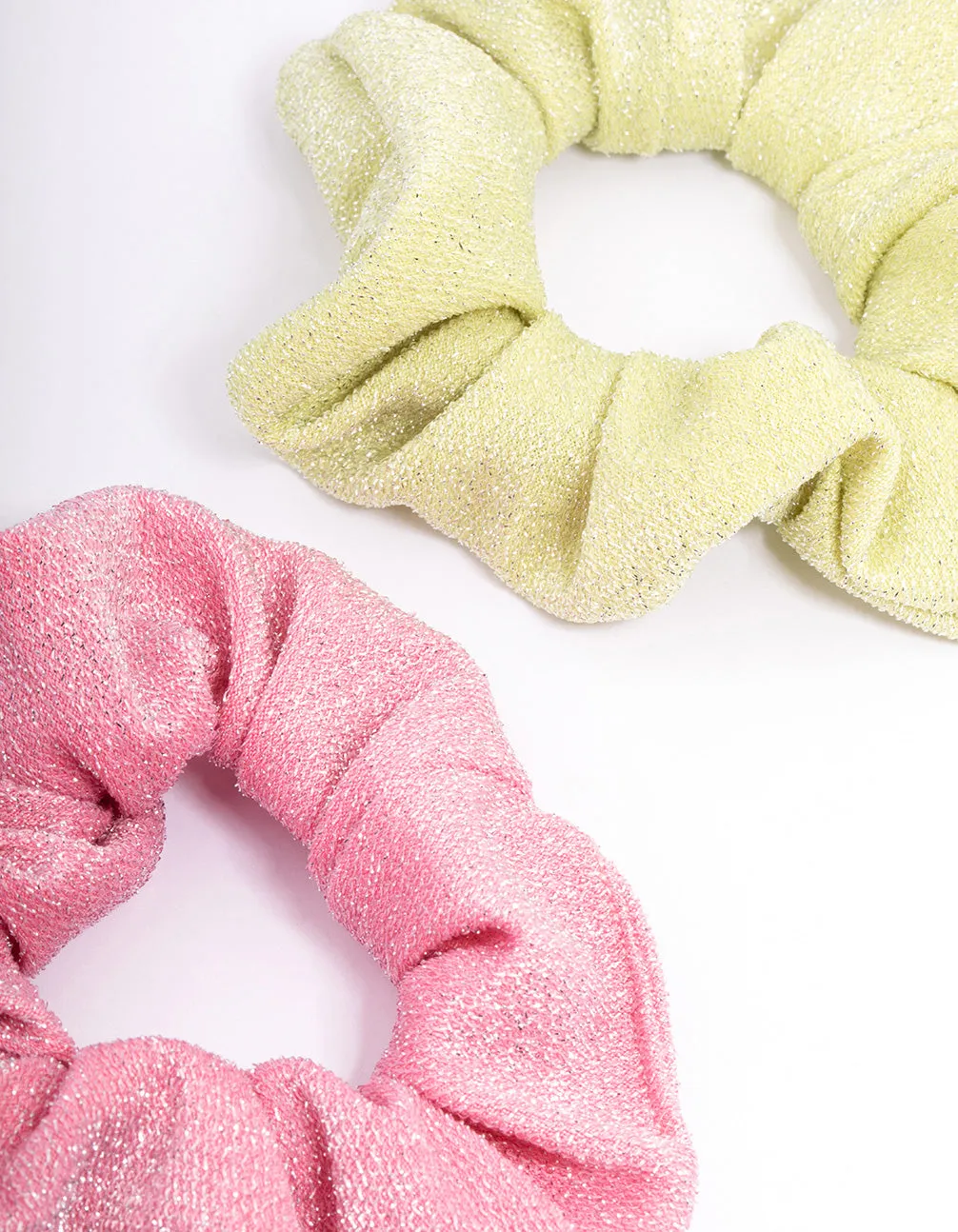 Fabric Sparkly Hair Scrunchie Pack