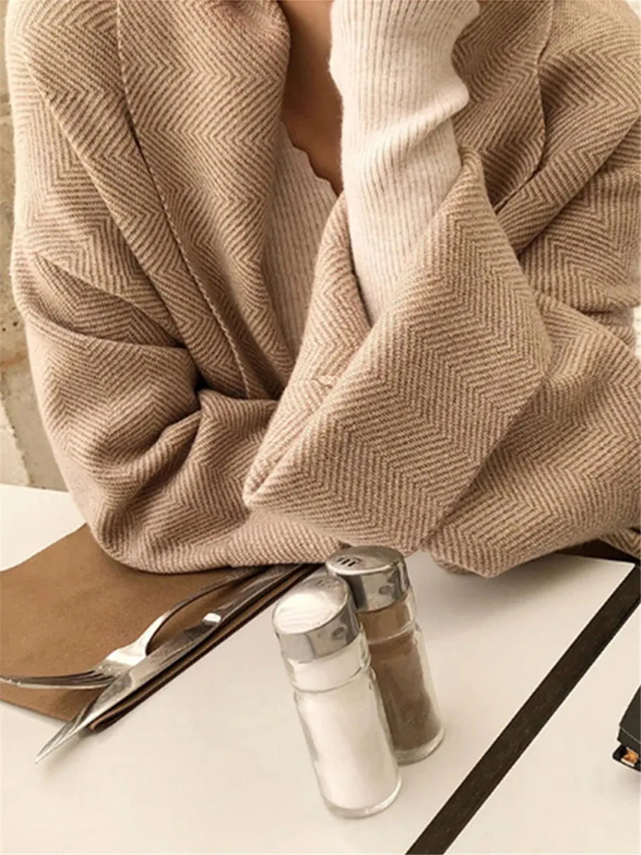 Fall Winter Loose Knitted Long Cardigan Sweaters