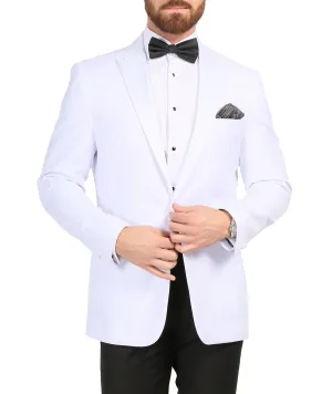 Ferrecci Men's Aura White Slim Fit Peak Lapel Tuxedo Dinner Jacket