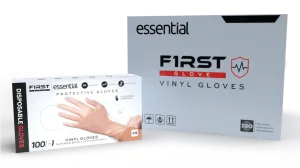 First Glove Essential 4 Mil Clear Vinyl Disposable Gloves