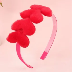 Fuzzy Plush Heart Headband