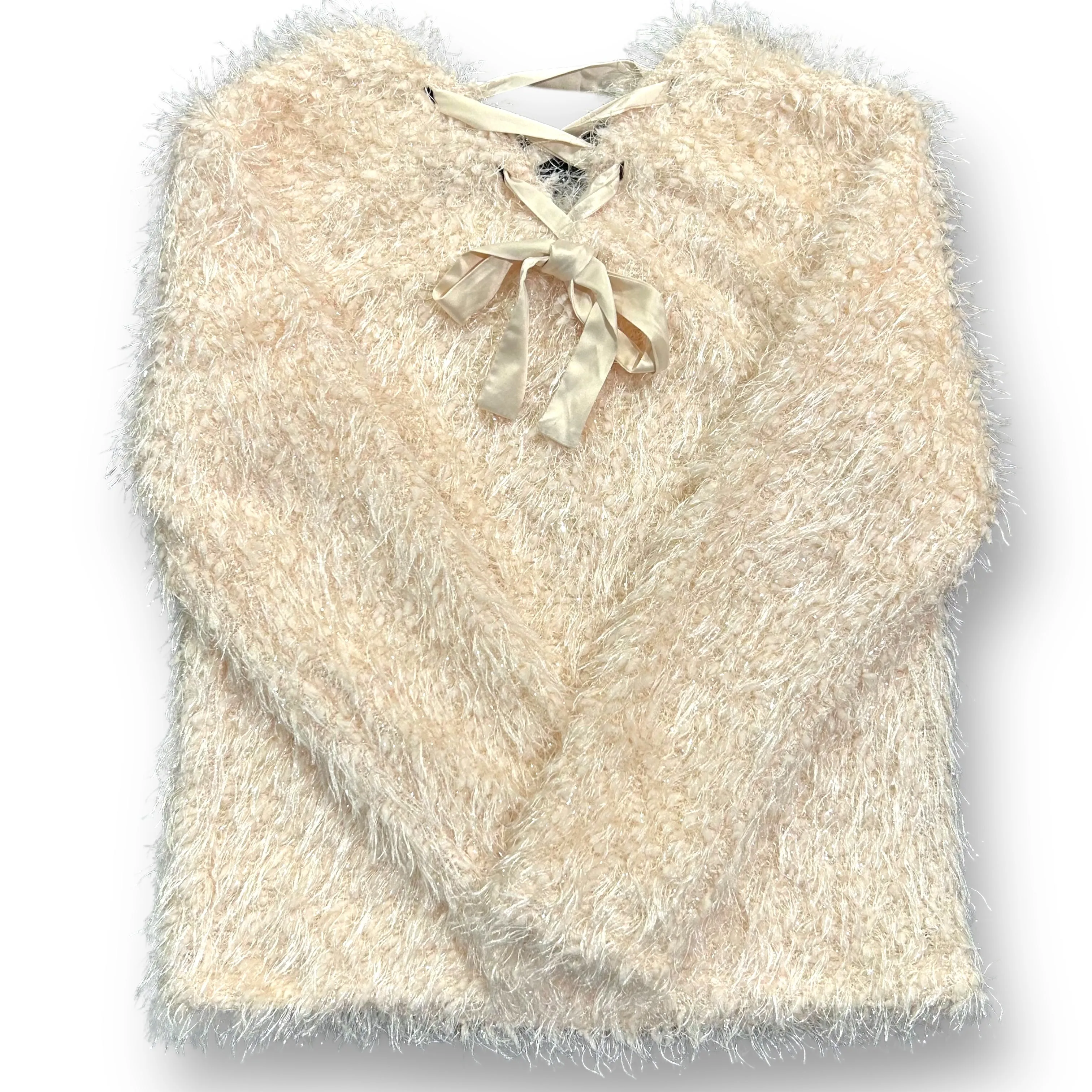 Girls Truly Me Size 10 Specialty Soft Shimmery Faux Fur Sweater