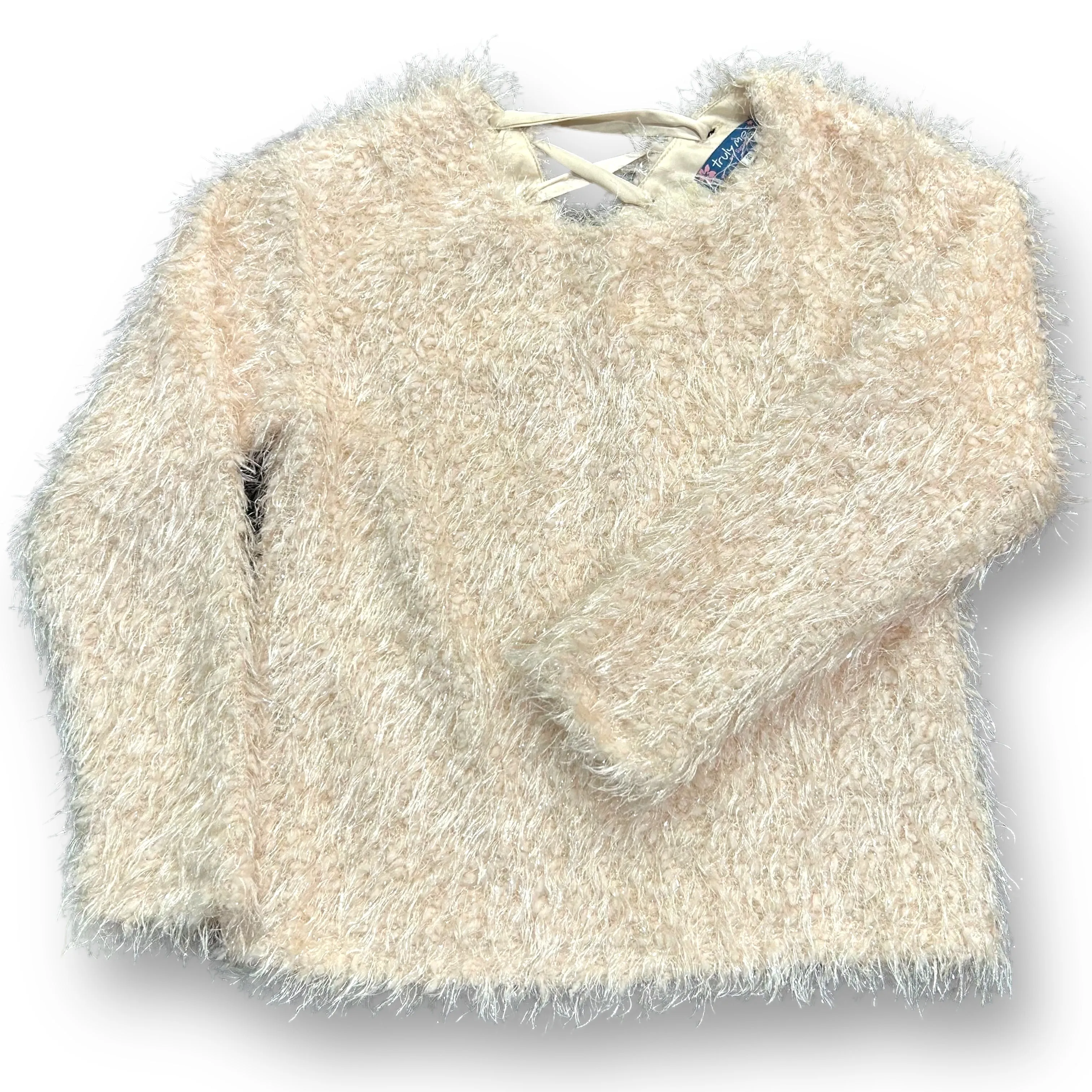 Girls Truly Me Size 10 Specialty Soft Shimmery Faux Fur Sweater