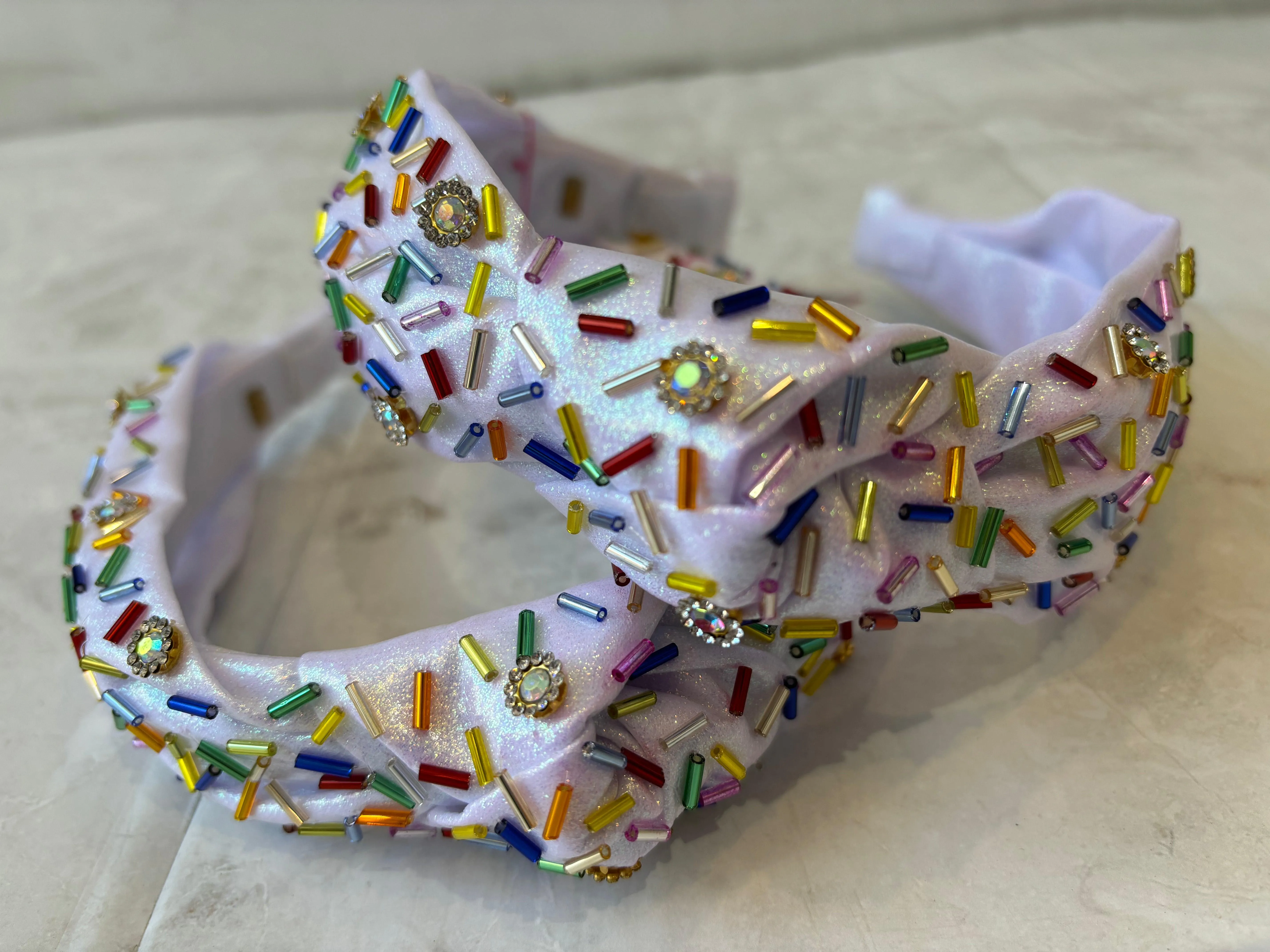 Headbands | Shimmer Jewel Sprinkle - White | Bari Lynn Accessories