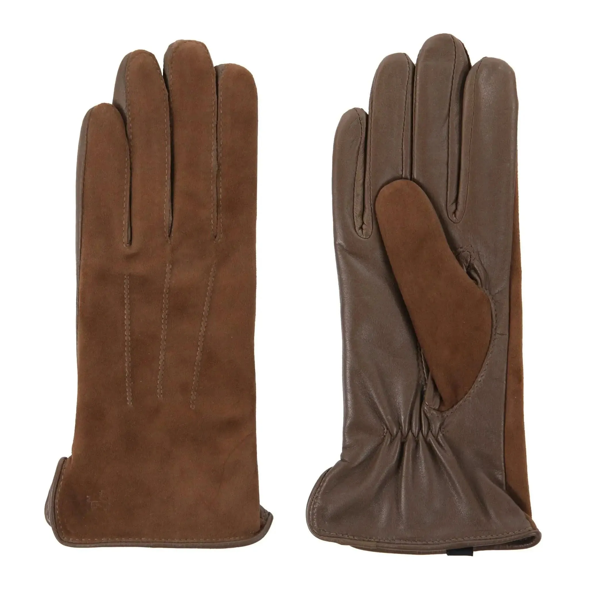 Leather & Suede Camel Driving Gloves