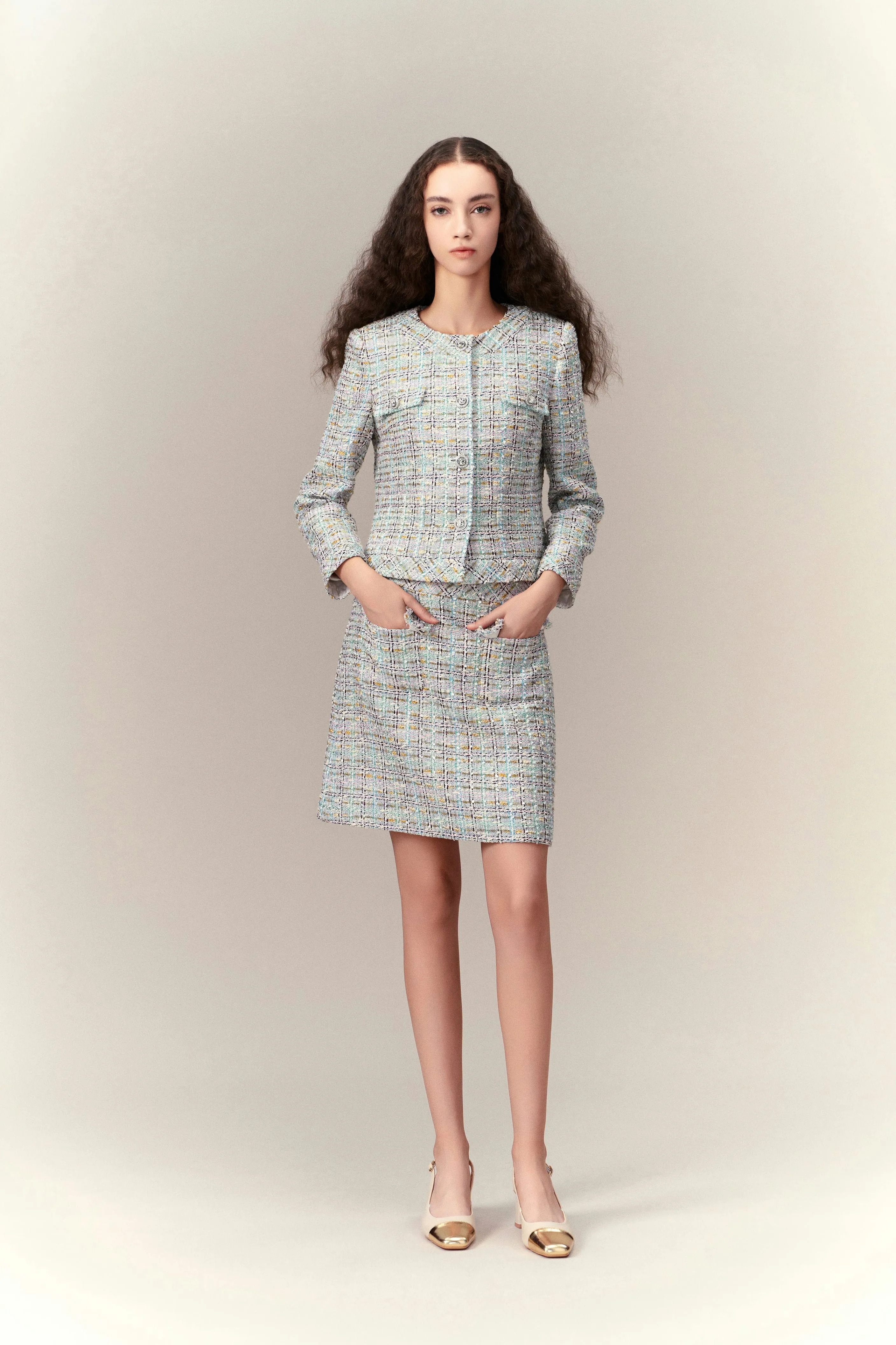 Lurex Classy Check Tweed Jacket