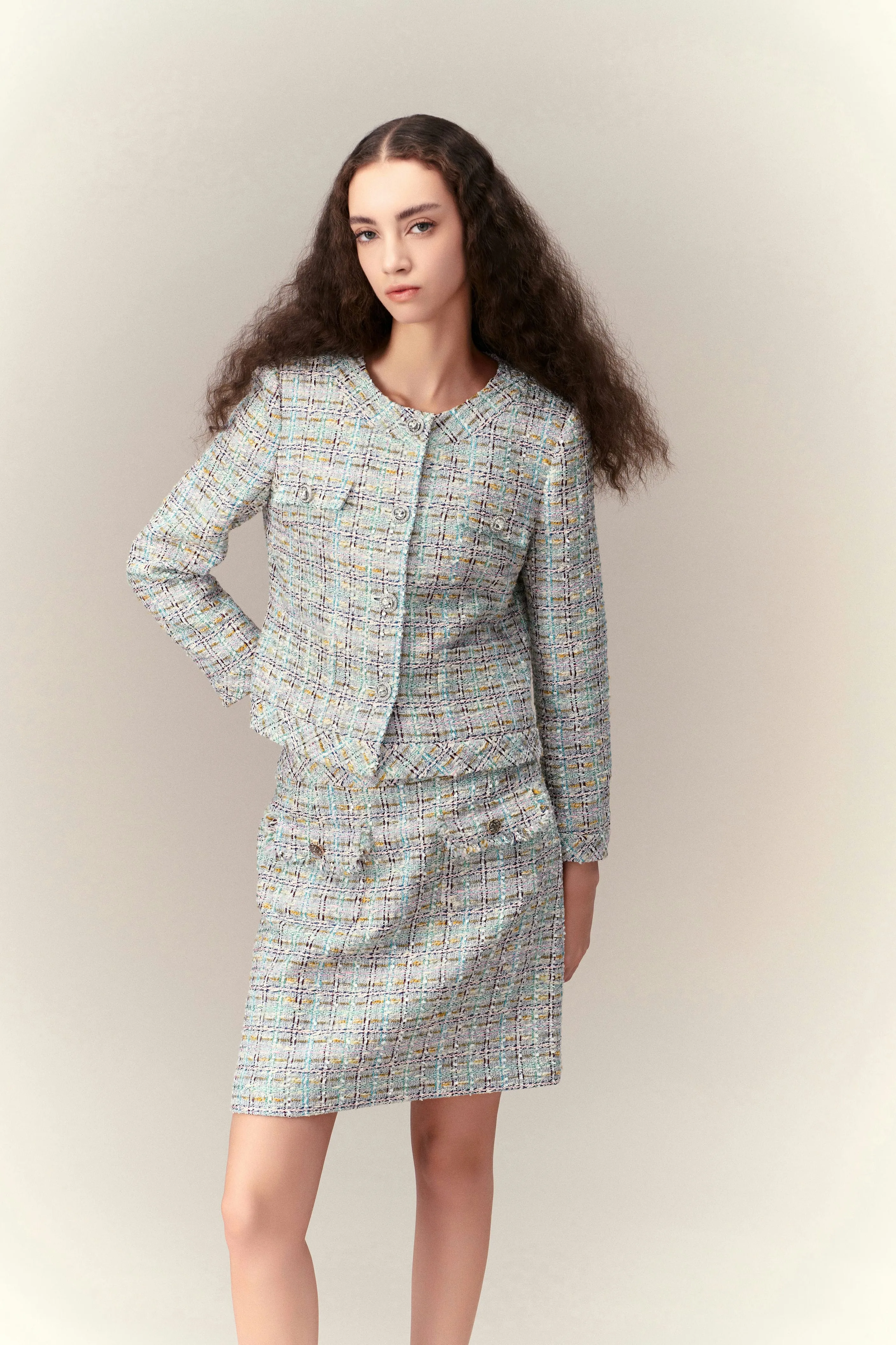 Lurex Classy Check Tweed Jacket