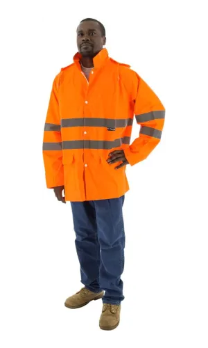 Majestic 75-1352 Hi-Vis Waterproof Rain Jacket ANSI 3 R