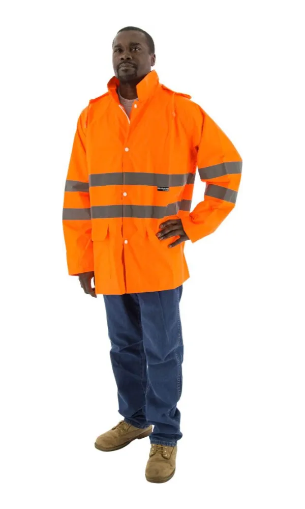 Majestic 75-1352 Hi-Vis Waterproof Rain Jacket ANSI 3 R