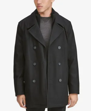 Marc New York Men's Peacoat with Insert Bib, Black