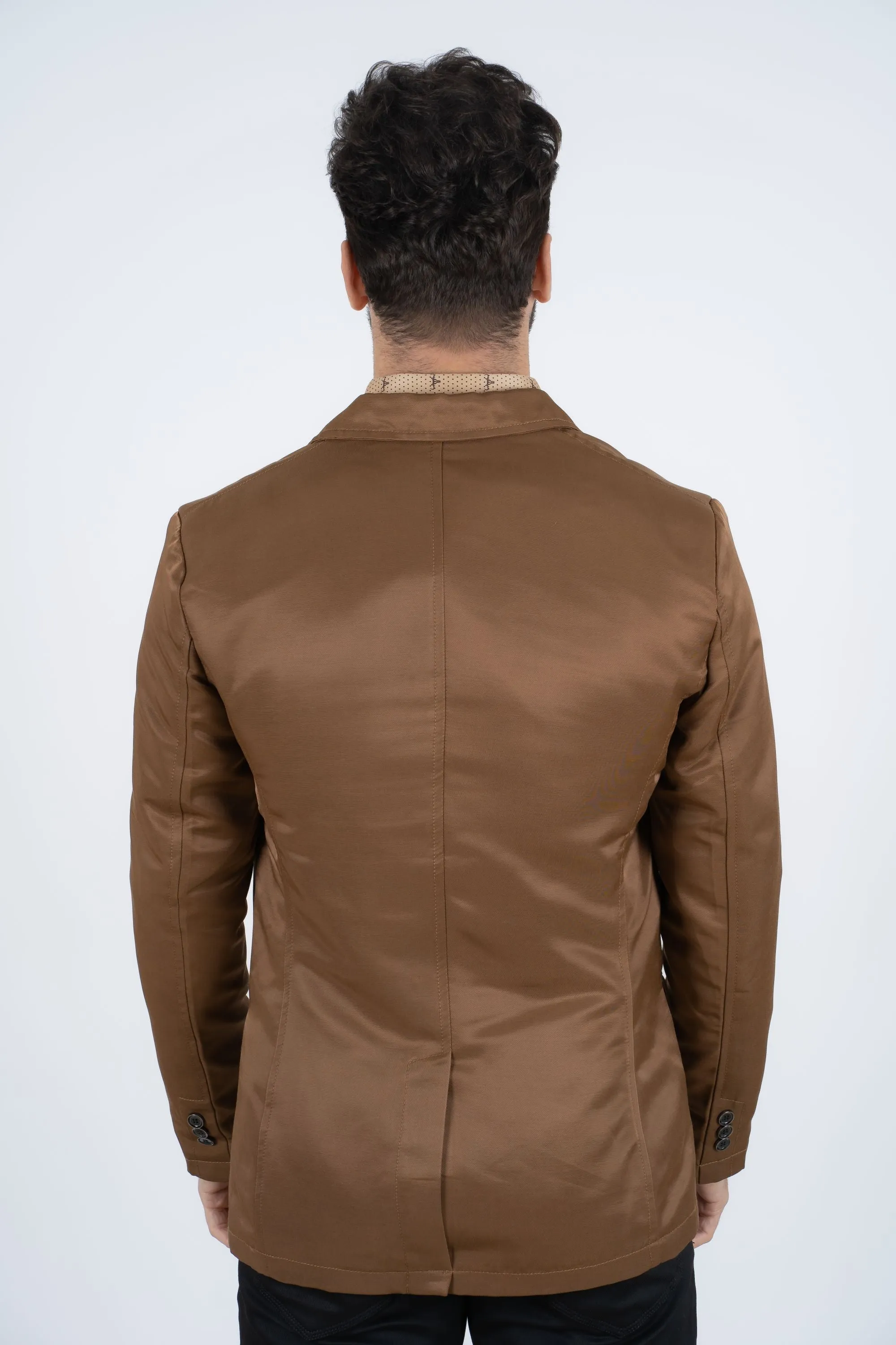 Men's Double Button Light Brown Blazer