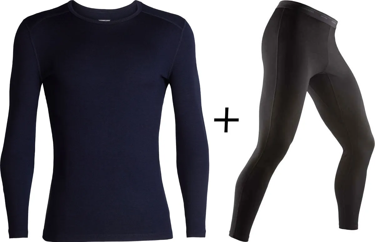 Men's Icebreaker Merino 260 Tech Crew Neck Top   Leggings COMBO