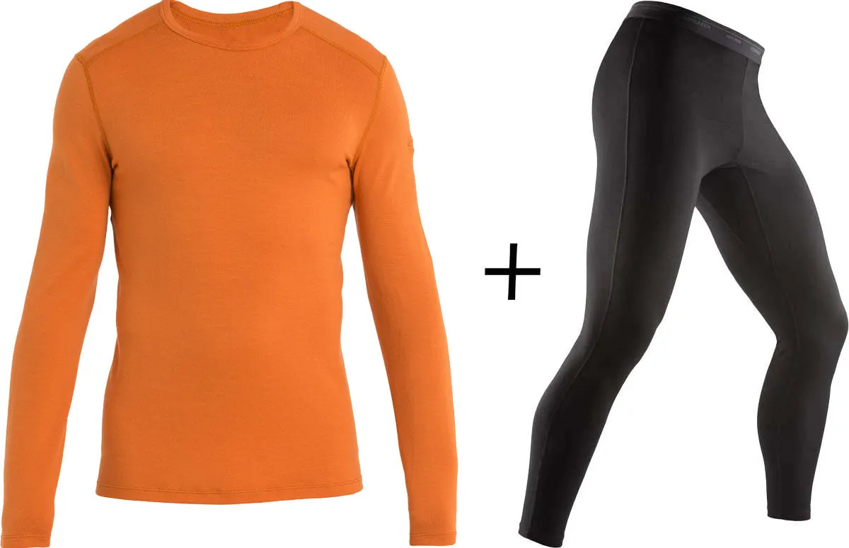 Men's Icebreaker Merino 260 Tech Crew Neck Top   Leggings COMBO