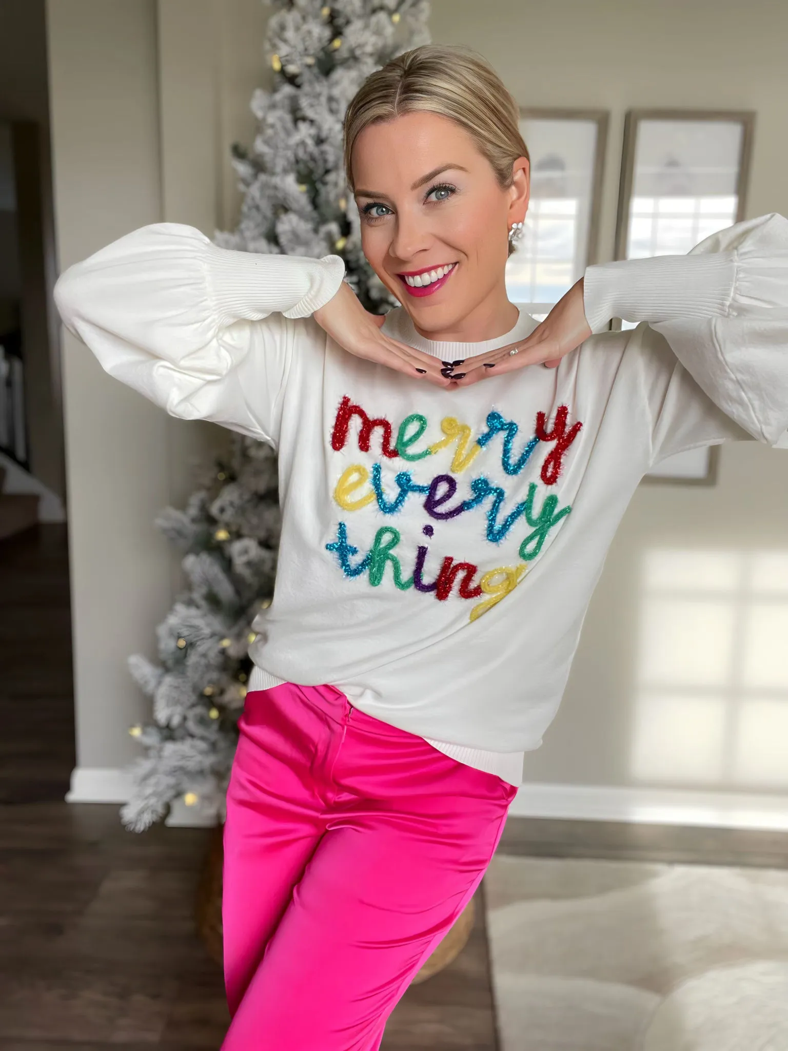 Merry Everything Crewneck Knit Sweater