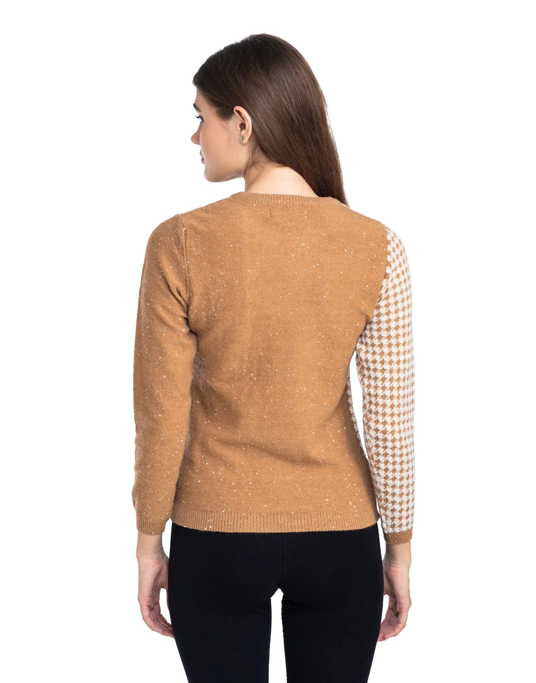 Moda Elementi Knitted sweaters pullover styles Brown Beige