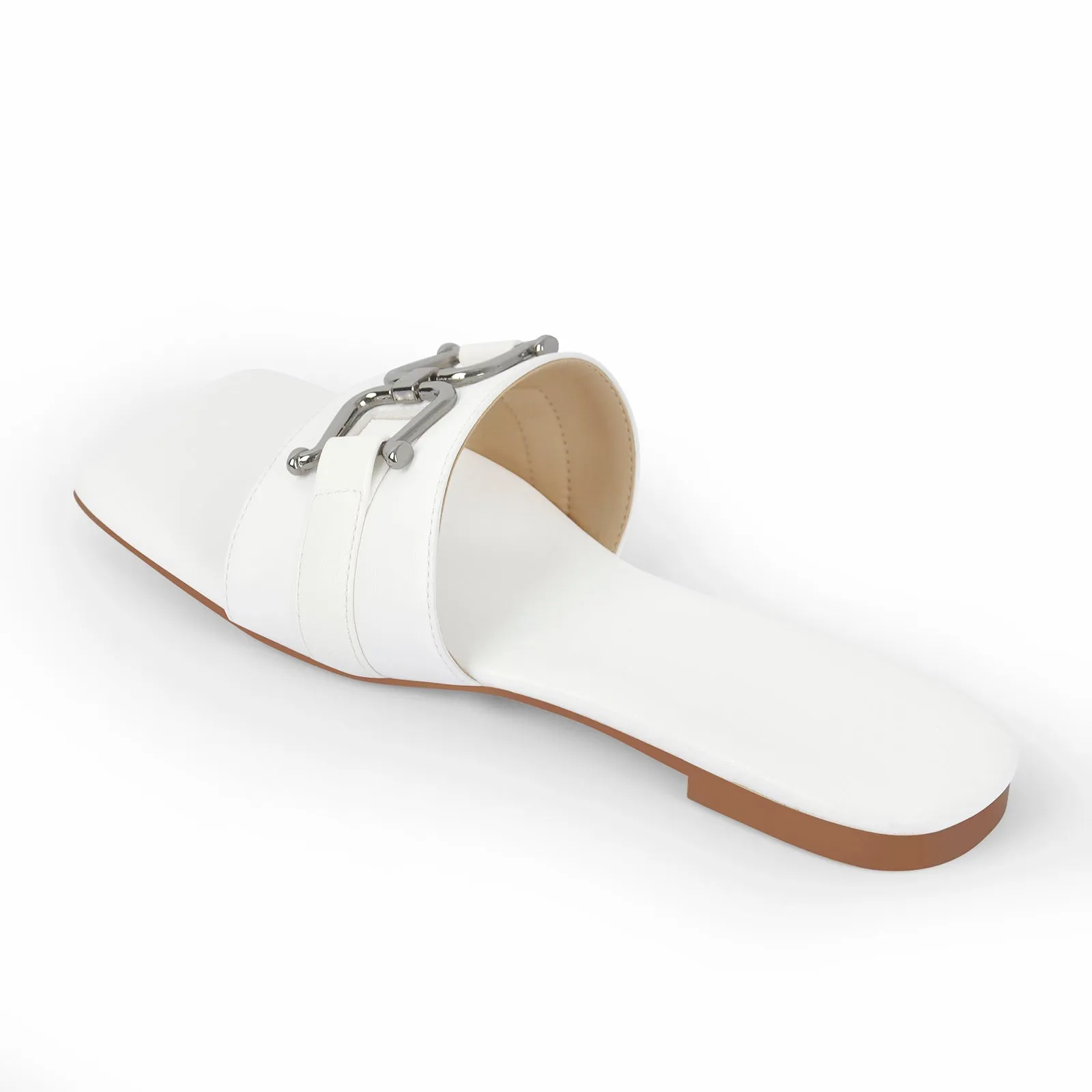 Open Toe Sandals Metal Buckle Flat