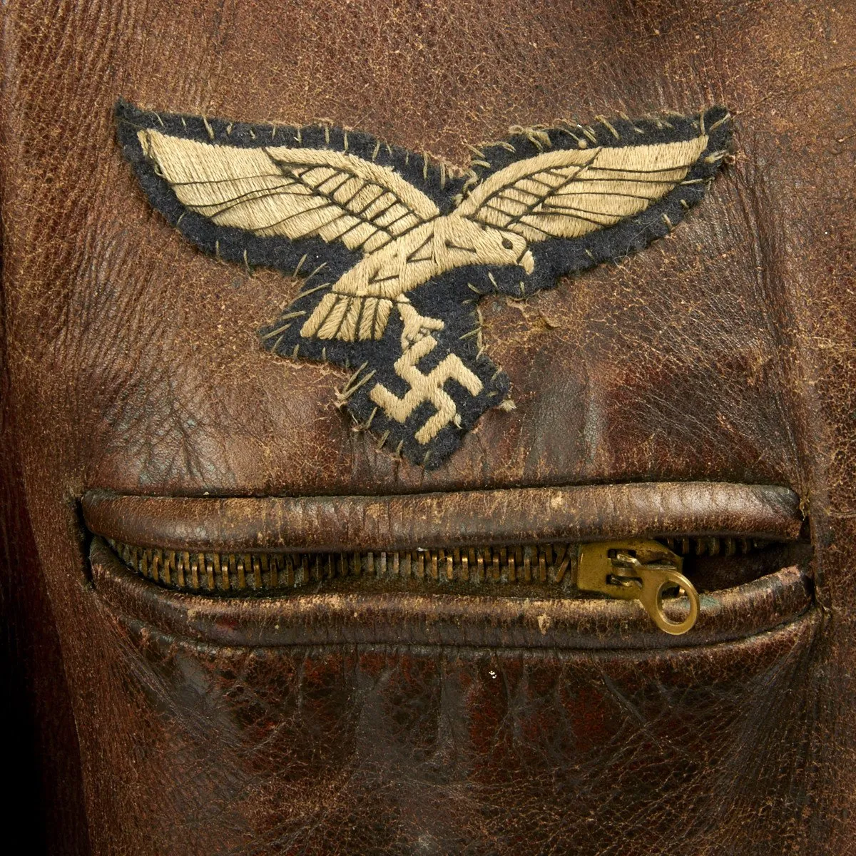 Original German WWII Luftwaffe Fighter Pilot Leather Flight Jacket