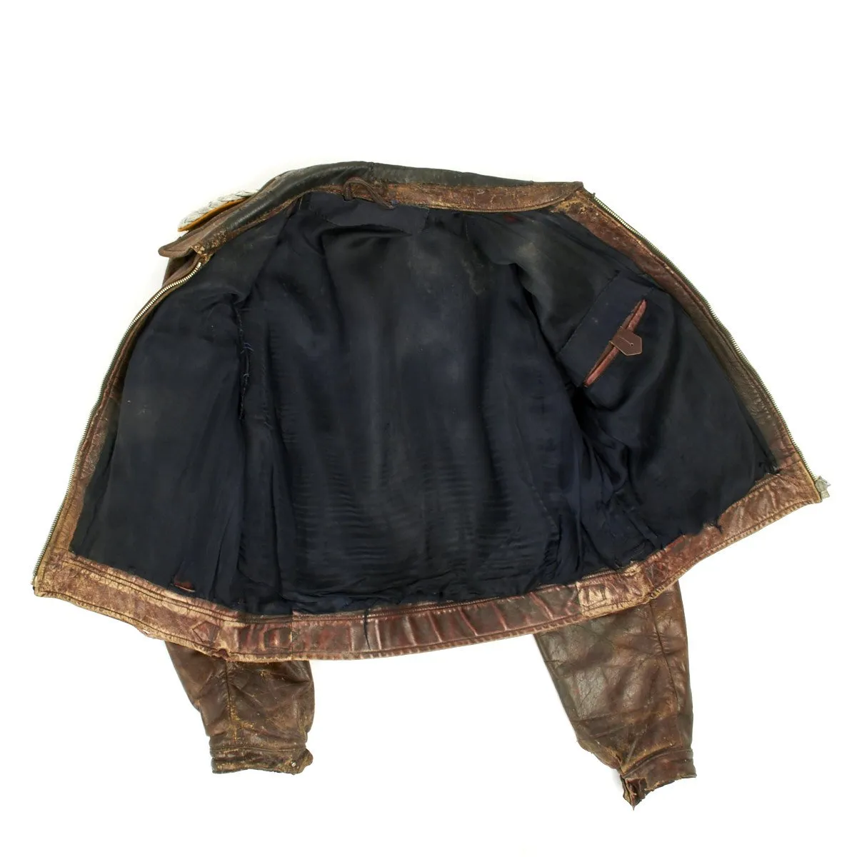 Original German WWII Luftwaffe Fighter Pilot Leather Flight Jacket