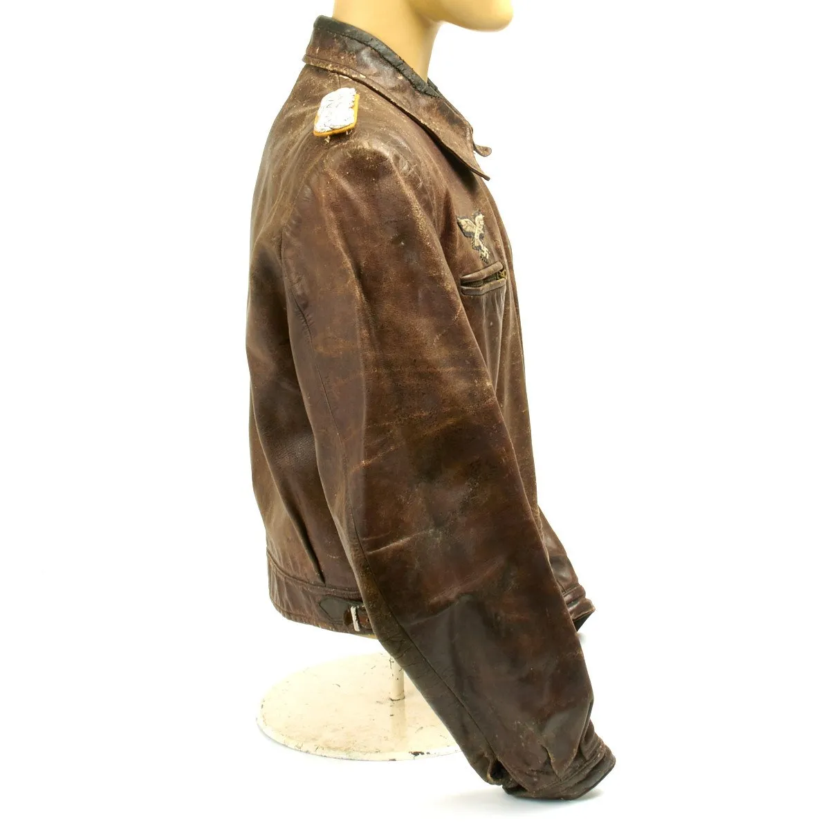 Original German WWII Luftwaffe Fighter Pilot Leather Flight Jacket