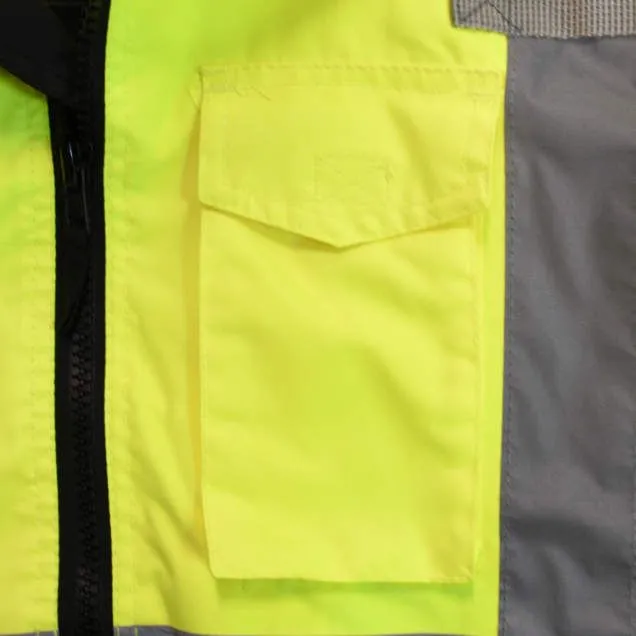 Radians SJ110B-3ZGS Class 3 Two-in-One High Visibility Bomber Safety Jacket, Hi-Vis Green/Black, 1 Each