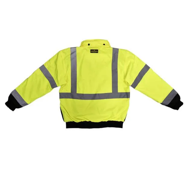 Radians SJ110B-3ZGS Class 3 Two-in-One High Visibility Bomber Safety Jacket, Hi-Vis Green/Black, 1 Each