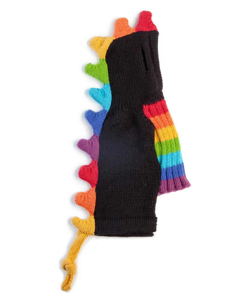 Rainbow Dragon Handknit Dog Sweater w/ Hood