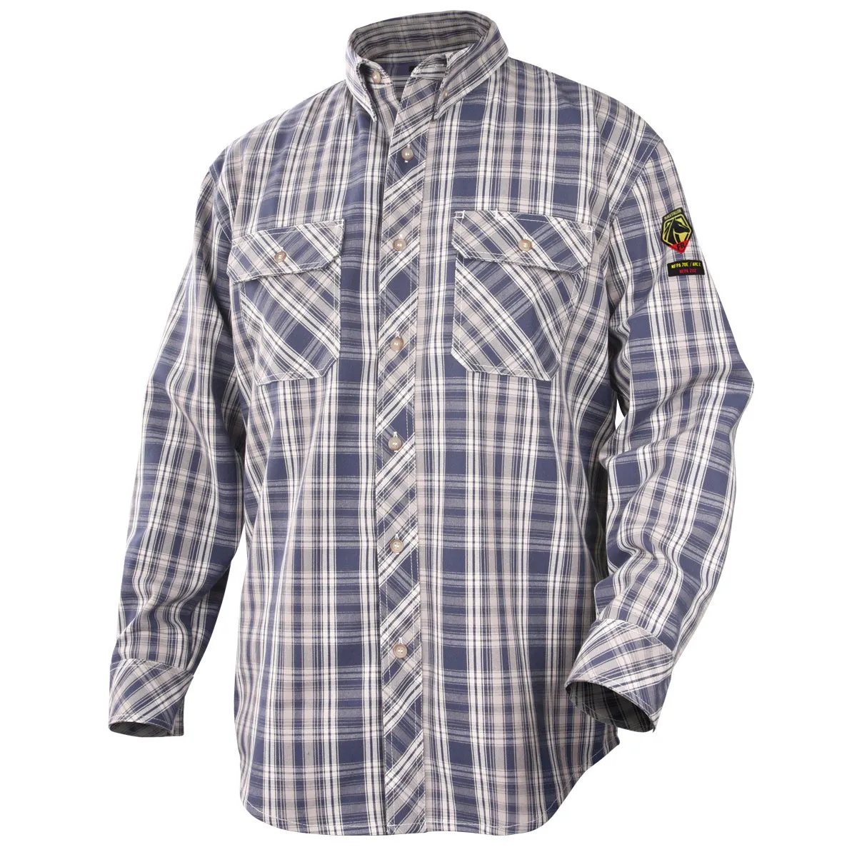 Revco Black Stallion AR/FR Blue Plaid Cotton Work Shirt (WF2110-PB)