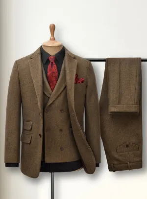 Royal Brown Heavy Tweed 3 Piece Suit