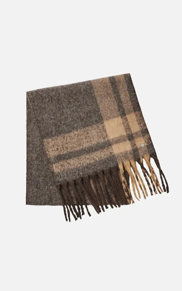 SOIA&KYO JESSI - Contrast Color Knit Blanket Scarf With Fringed Edge